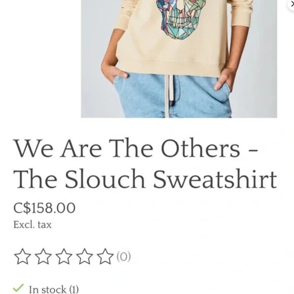 WE ARE THE OTHERS Slouch Sweatshirt in Lemon Skull - Size 3 - Picture 2 of 9